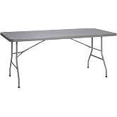 Rectangular Table 200 x 90 cm Folding Legs | Outdoor, Garden and Catering | Heavy duty PVC table Ideal for garden, camping, c