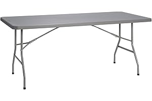 Solycarpa Mesa Rectangular 200 x 90 con Patas Plegables de Exterior, Jardín, Catering y Hostelería. Auxiliar para Comedor y Camping, de 8 o 10 Personas, Fácil de Transportar, Portátil y de PVC.