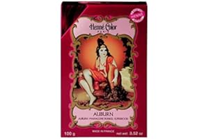 Henne Color Henna Powder 100g (Pack of 6) Auburn, Black, Brown, Chestnut, Copper and Mahogany By New Fashion House (Auburn)
