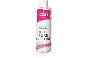 Ican London 100% Pure Acetone Nail Polish Remover UV GEL Soak Off 250ml clear