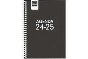 Finocam - Agenda Gamma 2024 2025 Semana Vista Horizontal Septiembre 2024 - Junio 2025 (curso lectivo) + Julio y Agosto resumidos Negro Portugués