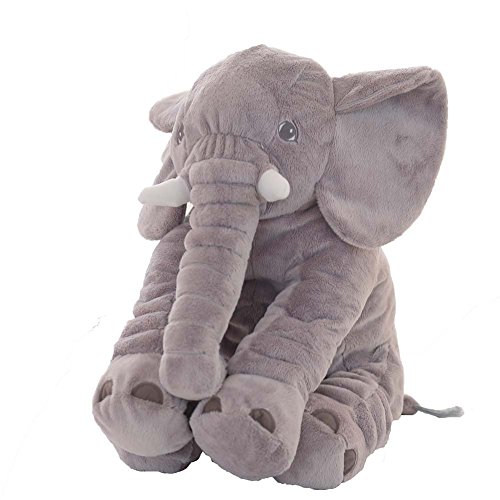 Elephant Soft Animal Plush Toy Baby Pillow, Cuddly Comfortable Boby Pillow Cushion Christmas gifts for your kids. (grey) - 5