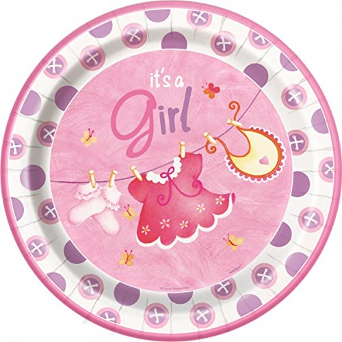 48 Teile Baby Shower Deko Set Wäscheleine Rosa für 16 Personen - 2