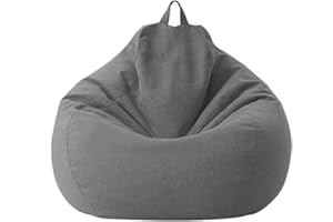 Highdi Pouf Poltrona Sacco, Adulti & Bambini Bean Bag Fodera per Sacco di Fagioli per Decorazione della Soggiorno Camera Giardino Salotto Balcone, Senza Ripieno (100x120cm,Grigio Scuro)