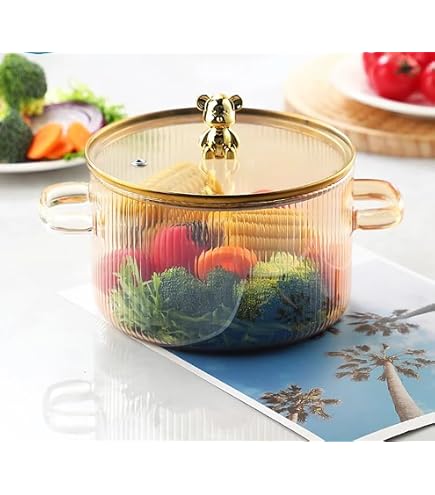 Buy RAJMAAN 1.6L Heat-Resistant Stovetop Cooking Pot with Glass