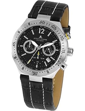 Jacques Lemans Herren-Armbanduhr Dover Analog Quarz Leder 1-1837A