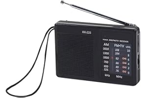 BLAUHAUS Radio Portable KK228 FM/AM - Poste Radio à Piles et Secteur, Radios Vintage à Tuning Manuel, Stéréo Monophonique, Design Compact avec Antenne Télescopique,Écoutez n'importe Où