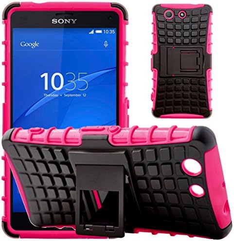 G-Shield Case for Sony Xperia Z3 Compact, Shock Absorption Cover with Kickstand, Hot Pink