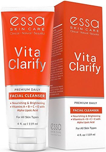 ESSA Skin Care VitaClarify Organic Facial Cleanser for All Skin Types, Hydrating, Wrinkle Reduction, Antioxidants, and Anti-Aging Support 4 oz(119mL)