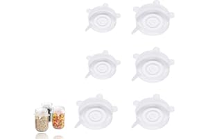 YITOBICI Tapas de silicona elásticas para latas, tazones, frutas y vasos, transparentes, 6 unidades