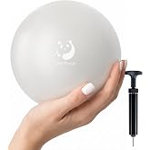 Slim Panda 15-17 cm Small Pilates Ball, Small Gymnastics Ball with Pump, Yoga Ball for Deep Musculature and Pelvic Floor, wit