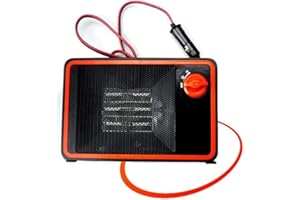‎TOTMOX Auto-Heizungs-Entfroster, TOTMOX 24V-350W 2-in-1 Auto-Heizlüfter, Scheibenheizung mit Zigarettenanzünder-Stecker Schutzrohr Schwarz