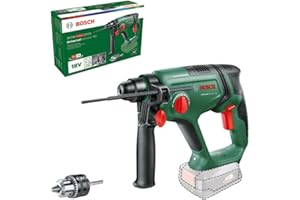 Bosch Akku-Bohrhammer UniversalHammer 18V (ohne Akku; 18 Volt System; mit Rundschaftadapter; zum Bohren, Hammerbohren, Meißeln und Schrauben; im Karton)