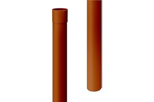 INEFA Bajante de 100 cm, PVC 75mm, marrón, accesorios para canalones, fácil instalación enchufable, Fabricado en Alemania