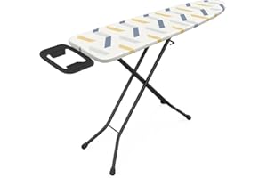Leonardo Fai Da Te - asse da stiro 33x110 cm - Asse da stiro in acciaio con leva pieghevole e Poggiaferro