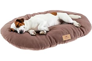 Ferplast Panier Chien Coussin pour Chiens, Lavable, Tapis pour Niches et Voitures, en Micropolaire avec Rembourrage Doux, 78 x 50 cm. Taupe