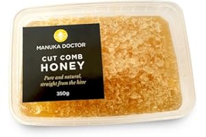MANUKA DOCTOR Cut Comb Honey, 350g. 100% Pure & Natural Unprocessed Honeycomb from Bulgaria. Rich in Carbs, Antioxidants & Nutrients