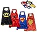 Produktbild Superhero Capes und Masken für Kinder Lachesis Kinder verkleiden sich Kostüm Cosplay Mäntel Set doppelseitige Fleck Partei liefert Batman, Spiderman, Superman und Iron Man (Capes + Masken)