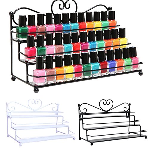 Frcolor Metall Nagellack Wand Rack Organizer Halter 3 Tier Organizer Display Rack (weiß) - 2