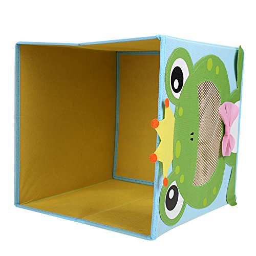 LEADSTAR Faltbare Spielzeugkiste Aufbewahrungsbox Wäschesammler Korb Truhe mit Sichtfenster 28x28x28cm – Frosch - 4