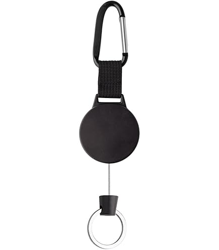 Sleutelhanger uitschuifbare staaldraad, 4 Pack metalen ID-kaart Yoyo