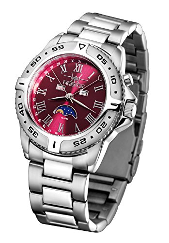 FIREFOX Mondphasenuhr FFS01-505 sunray rot massiv Edelstahl Damenuhr Herrenuhr Armbanduhr Sicherheitsfaltschliee 10 ATM wasserdicht Miyota 6P80 Werk FIREFOX Mondphasenuhr FFS01-505 sunray rot massiv Edelstahl Damenuhr Herrenuhr Armbanduhr Sicherheitsfaltschliee 10 ATM wasserdicht Miyota 6P80 Werk