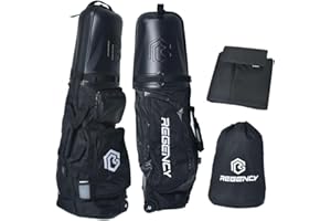 Regency ABS Golf Hard Case Travel Bag - Airline Approved, Wheels, 6 Pockets (ABS Cover, 7mm Pad, 3-Layer Protection)