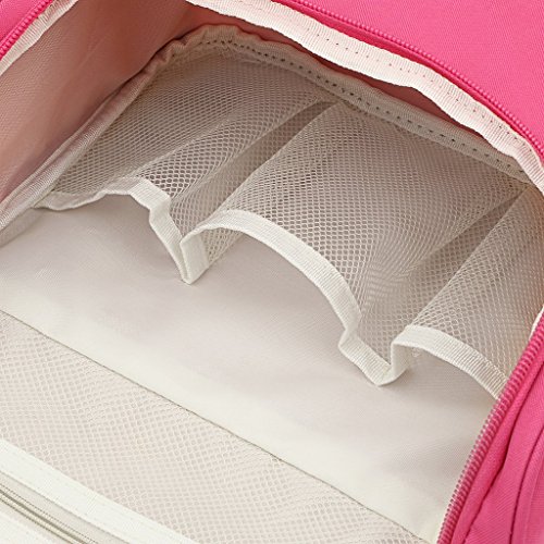 CINEEN Wasserdicht Kosmetiktasche Reise Make-Up Kosmetikkoffer Verfassungsbeutel Schminktasche Kulturbeutel Zweischichtig Klein Tupfen Toiletry Bag Handtasche - 4