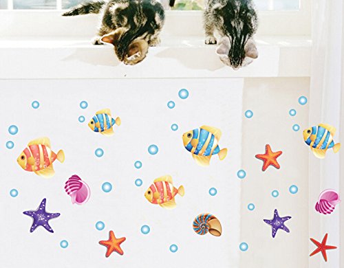 HALLOBO® Wandtattoo Fisch Ozean Wandaufkleber Bad Wandsticker Wall Sticker Wohnzimmer Schlafzimmer Deko - 4