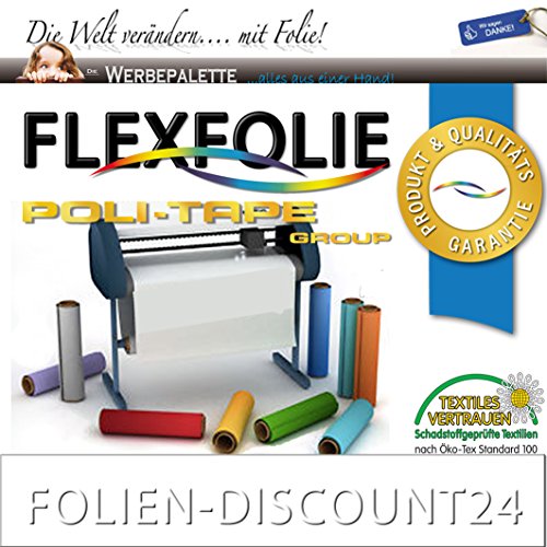 (EUR 14,98 / Quadratmeter) FLEXFOLIE BÜGELFOLIE 1 METER x 500mm POLI-FLEX PREMIUM WEISS 401
