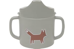 LÄSSIG Kubek do nauki picia dla dzieci z uchem i zdejmowaną pokrywką 150 ml/Sippy Cup Little Forest Fox