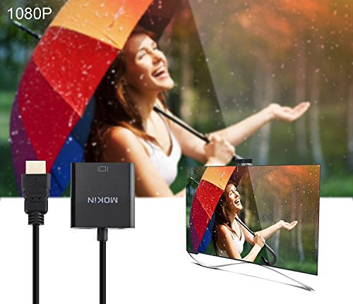 HDMI zu VGA, Mokin 1080P Active HDTV HDMI zu VGA männlich zu weiblich Adapter Konverter Kabel für HDMI PC/Laptop - 6