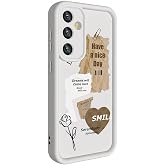 Aksesuarcim Samsung Galaxy S23 FE Kılıf Silikon kamera Korumalı Baskılı Kapak Klas Beyaz
