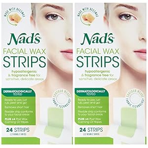 Nad's Hypoallergenic Facial Wax Strips, 24 strips (Pack of 2) - Image 6