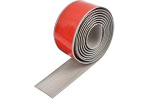 DODUOS 2m*4cm PVC Floor Transition Strip, Grey Wood Laminate to Laminate Door Bar, Self Adhesive PVC Floor Door Divider Strip Flat Laminate Profile Flooring Edge Trim Joining Strip Door Bar