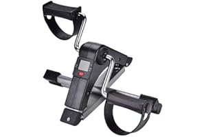 GOTOTOP Rower treningowy, składany, Trenażer pedałów Pedał do rowerów Mini Bike Esercizio Pedaliera Riabilitativ z monitorem LCD, na ręce i nogi