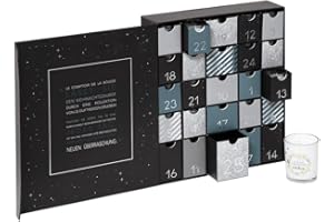 WEB2O Origineller Adventskalender 2023 mit 25 Duftkerzen im Glas mit Spruch - Adventskalender kerzen - Deutsche Fassung
