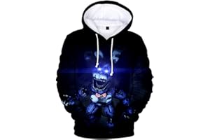 Anjinguang FNAF Felpe con cappuccio per adulti e bambini Giochi FNAF Costume Felpa Pullover Nightmare Divertente Felpa con cappuccio con tasca (100-4XL)