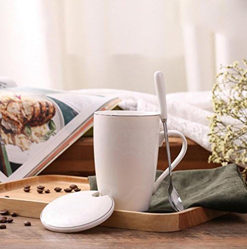 AJUNR-Home Office Cups Creative Ceramic Cups Compact Water Bowl With The Lid Of The Couples Mug Milk Coffee Cup Carved Bone Mugs Pink