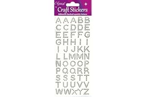 Oaktree Crafts Eleganza Alphabet Stickers, Clear/Silver Number 43,16.5 x 7.6 x 0.2 cm