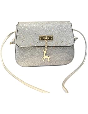 IGEMY Womens Leder Crossbody Tasche, kleine Hirsch Umhängetaschen Handtasche Umhängetasche