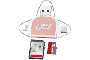 Lotvic Lettore di Schede SD, 4 in 1 Lettore di Schede SD/TF, Alta Velocità Alluminio Adattatore USB, Multi-Portaper MMC/TF/SDXC/SDHC/Micro SDHC/Micro SDXC, Plug and Play