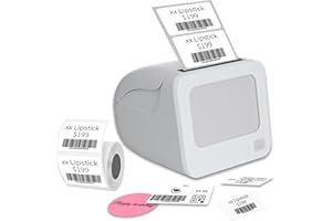 vretti Label Maker Machine with 1 Roll Tape, Bluetooth Label Printer, Thermal Labeler Sticker Printing Size 25-58mm Compatible with iOS & Android for Retail, Office, Supermarket