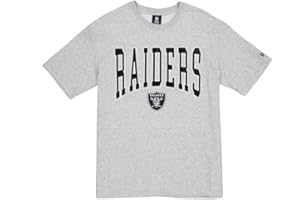 Las Vegas Raiders NFL Oversized T-Shirt Satin Applique Patch Logo Las Vegas Raiders Heather Gray Camiseta Unisex Adulto (Pack de 1)