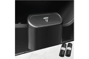 GTLM Auto Mülleimer + 2PCS Müllsack,Auto Mülleimer Innenraum für Auto Aufbewahrung für Autositz,Mittelarmlehne,Universeller Automülleinmer mit Deckel Auto Zubehör Innenraum (Schwarz)