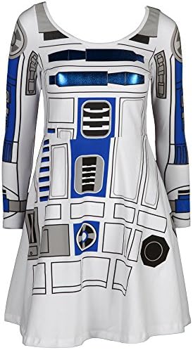 Juniors Star Wars I am R2D2 Skater Dress Fancy Dress Costume X-Small White