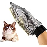 Fellpflege Hundebürste, SUAVER Tierhaarentferner Handschuh Magic Haustier Massagehandschuh Hunde Katzen Fell Badebürste Haarentferner Fellpflegehandschuh Gummi Grooming Shedding Deshedding