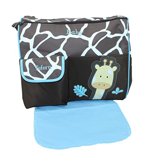 Tofern Multifunctional Mummy Handbag Baby Diaper Nappy Changing Bag, Blue-Giraffe