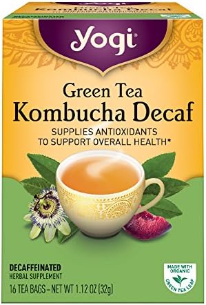 Yogi Kombucha Decaf Green Tea, 16 Tea Bags (Pack Of 6)