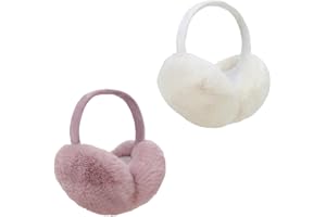 Aililong Ear Warmers Ladies 2 Pezzo Morbido Peluche Orecchini Pieghevoli Regolabili Orecchini Inverno Protezione Adulta Orecchini Freddi Orecchini delle Donne Orecchini Inverno Esterno